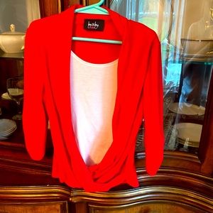 Red and white blouse